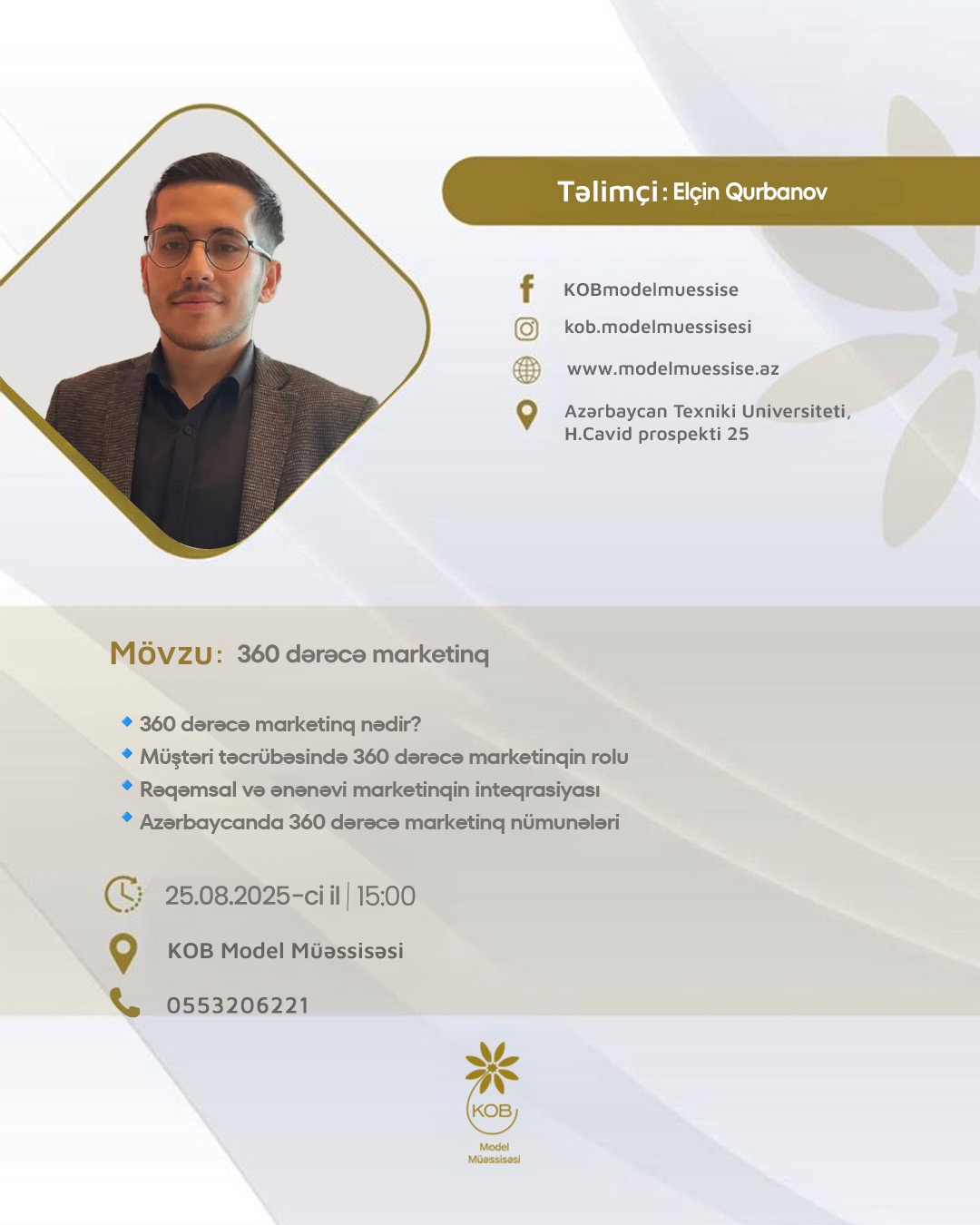 “360 dərəcə marketinq” mövzusunda təlim keçiriləcək.