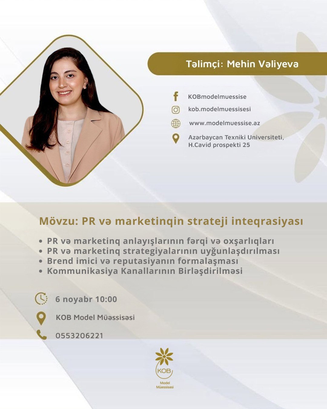 PR və marketinqin strateji inteqrasiyası mövzusunda təlim keçiriləcək